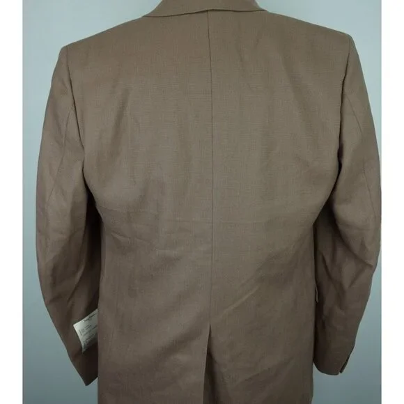 Hickey Freeman Boardroom Diamond Head Brown Hopsack Sport Coat VTG 42L NEW W TAG